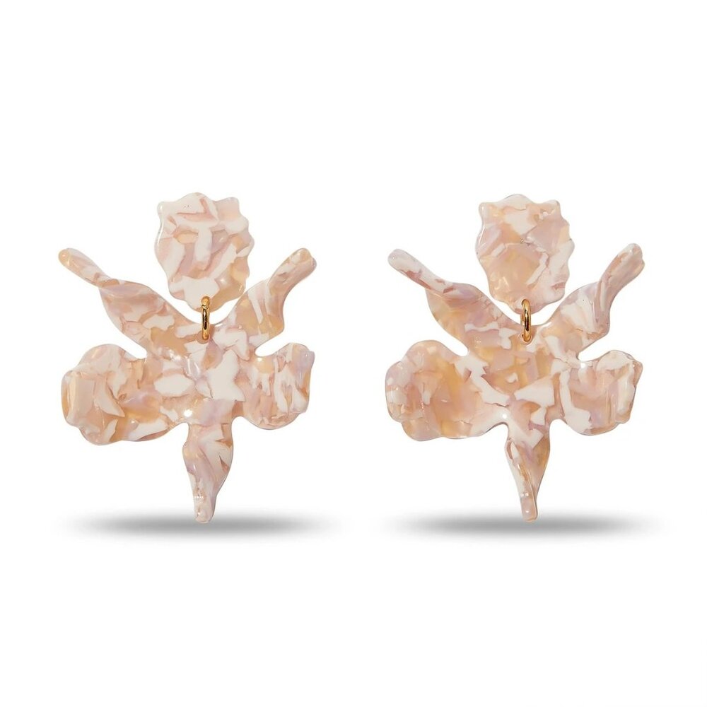 Lele Sadoughi Small Paper Lily Earrings Blush